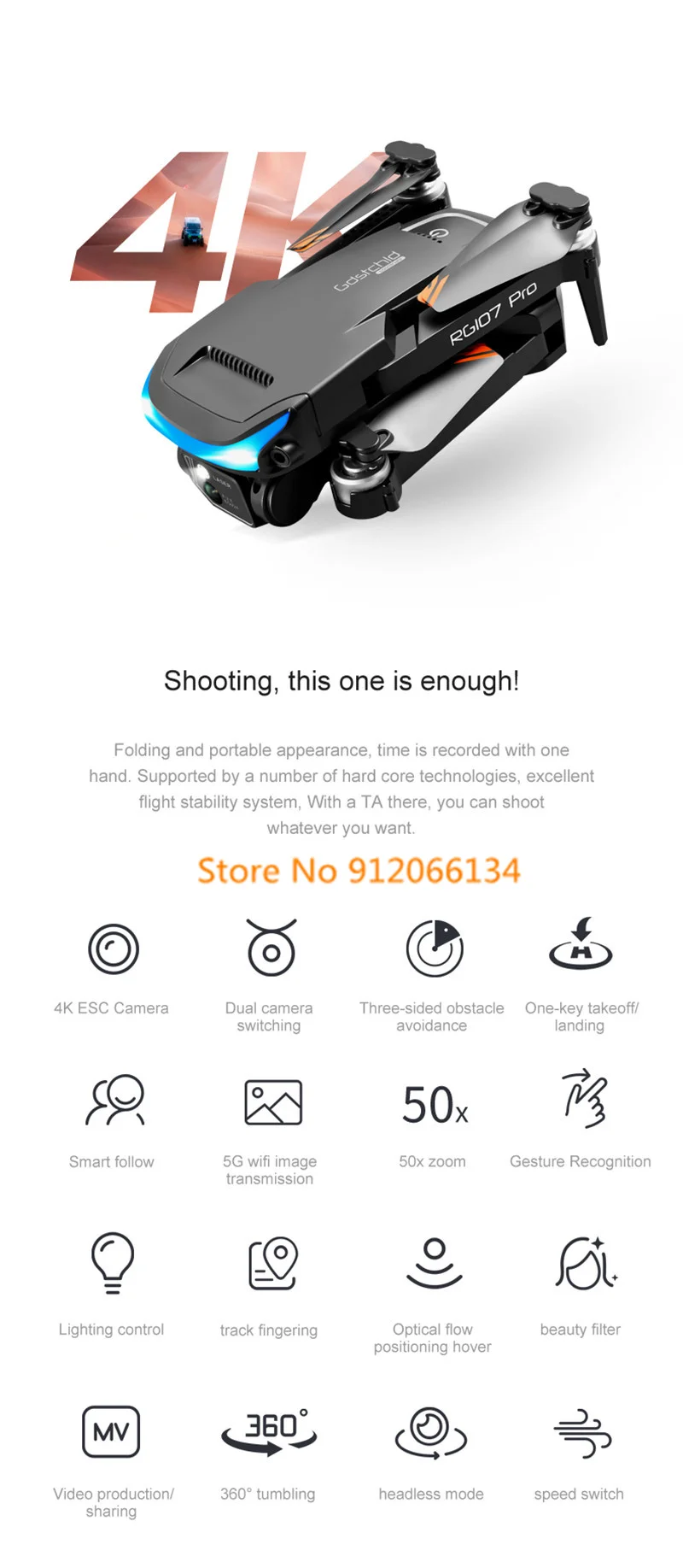 Professional 360 Visual Obstacle Avoidance WIFI FPV RC Drone 5G 4K Dual HD Camera Aerial photography RC Quadcopter Kid Boy Gifts orb remote control mini quadcopter