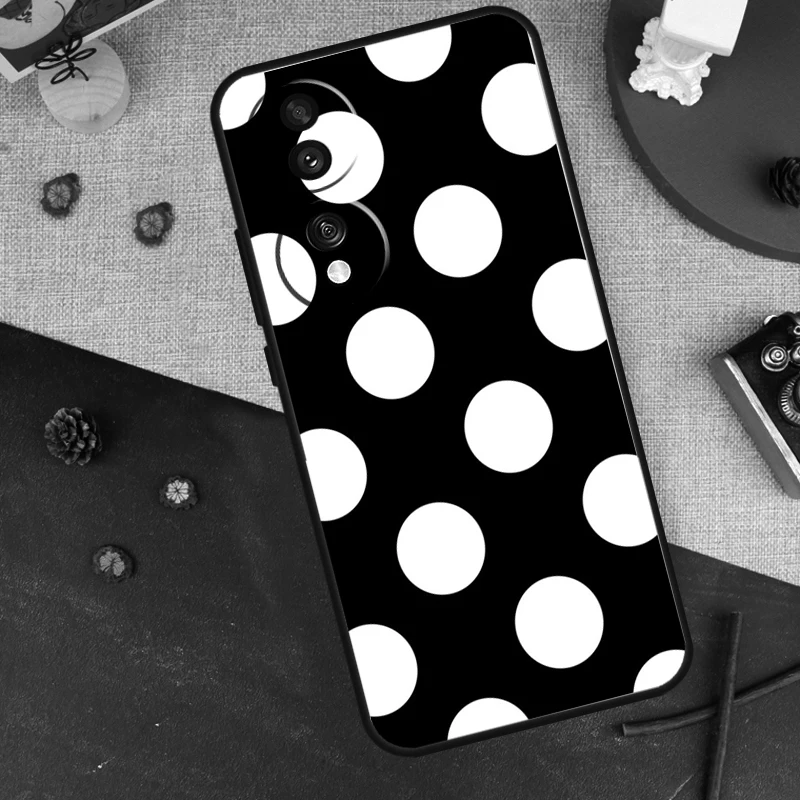 Elegant Black and White Polka Dot Phone Case Cover