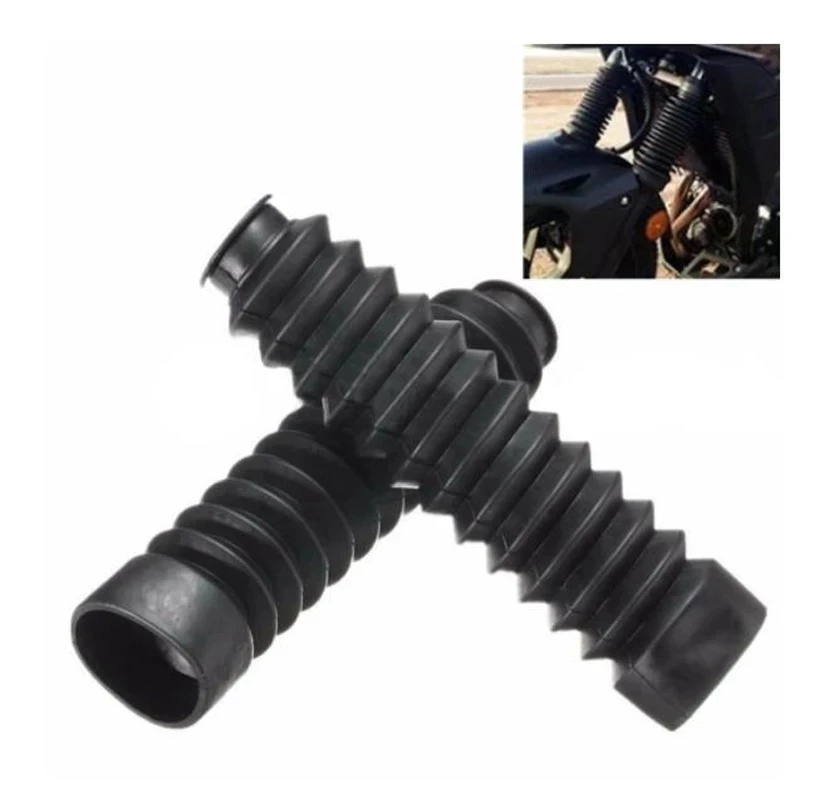 2Pcs Fork Bellows Front Black Universal off-road Motorcycles rubber Boot Dust Cap 13 Section Rubber Front Fork Boot NEW