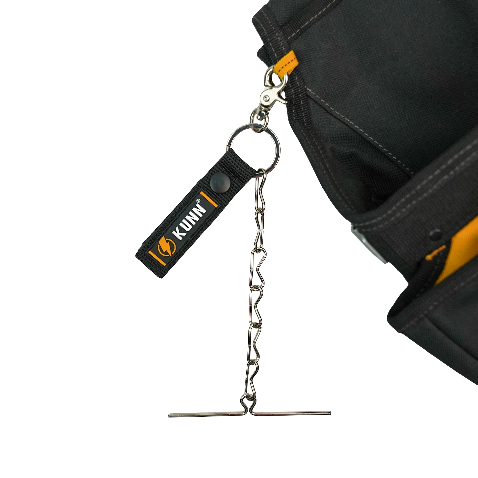 KUNN Elektrikerbandhalter, Dual-Use-Thong, verbesserte Schnellhalterkette für Werkzeuggürtel mit Schlüsselring, Schnappverschluss und Knopf – Detail 3