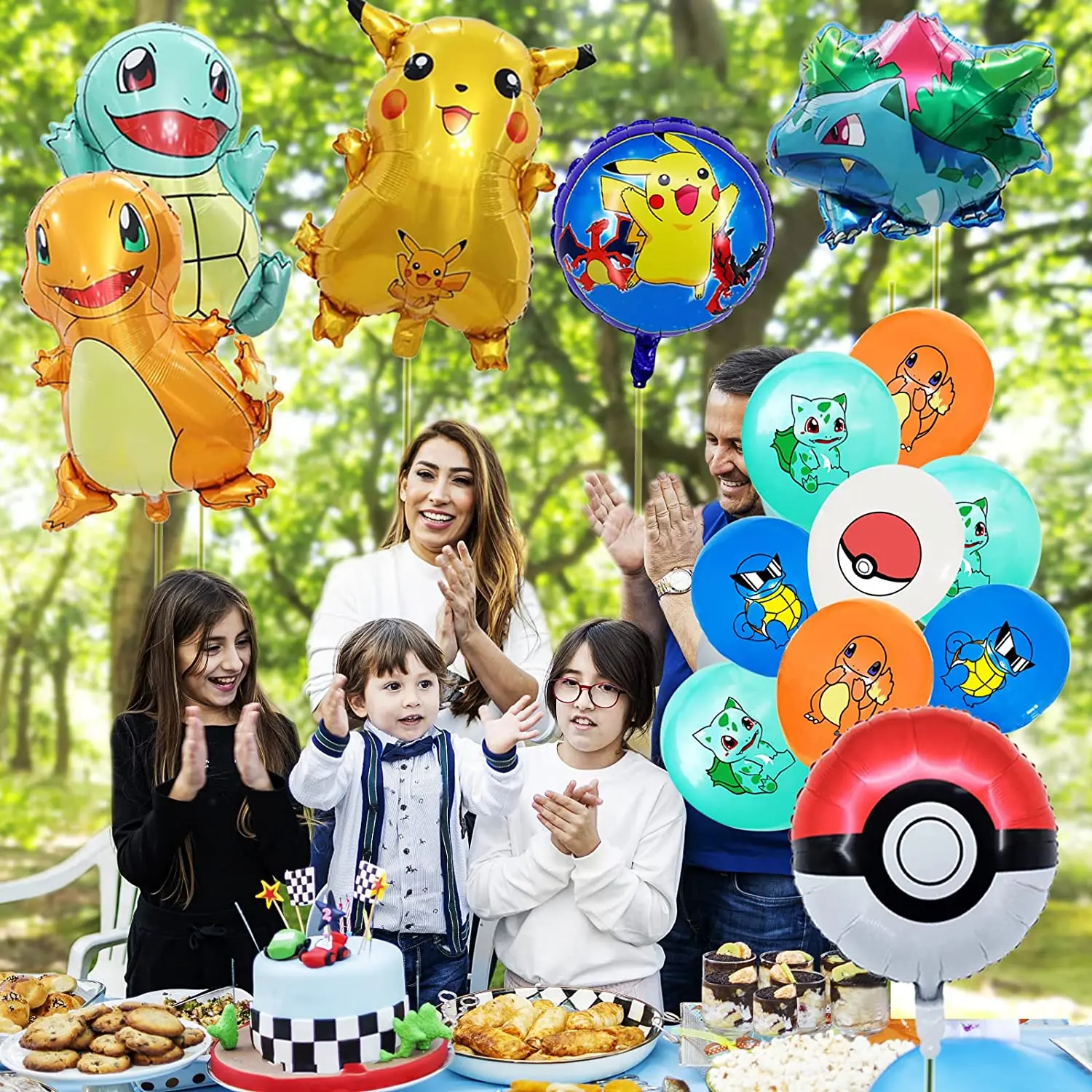Décoration de fête d'anniversaire pokémon, fournitures de fête, ensembles  de vaisselle Pikachu, bannière en Latex, ballon en aluminium, fournitures  de fête pour enfants - AliExpress