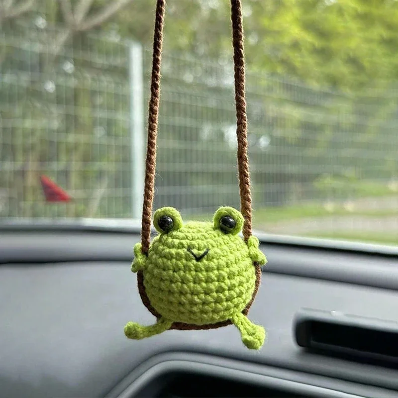 Duck Frog Crochet Car Interior Pendant Image 4