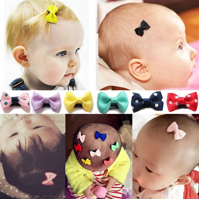 Pinzas para el pelo con lazo pequeño para bebé, pasadores de seguridad,  accesorios para el cabello, Color caramelo, 10 unids/lote - AliExpress