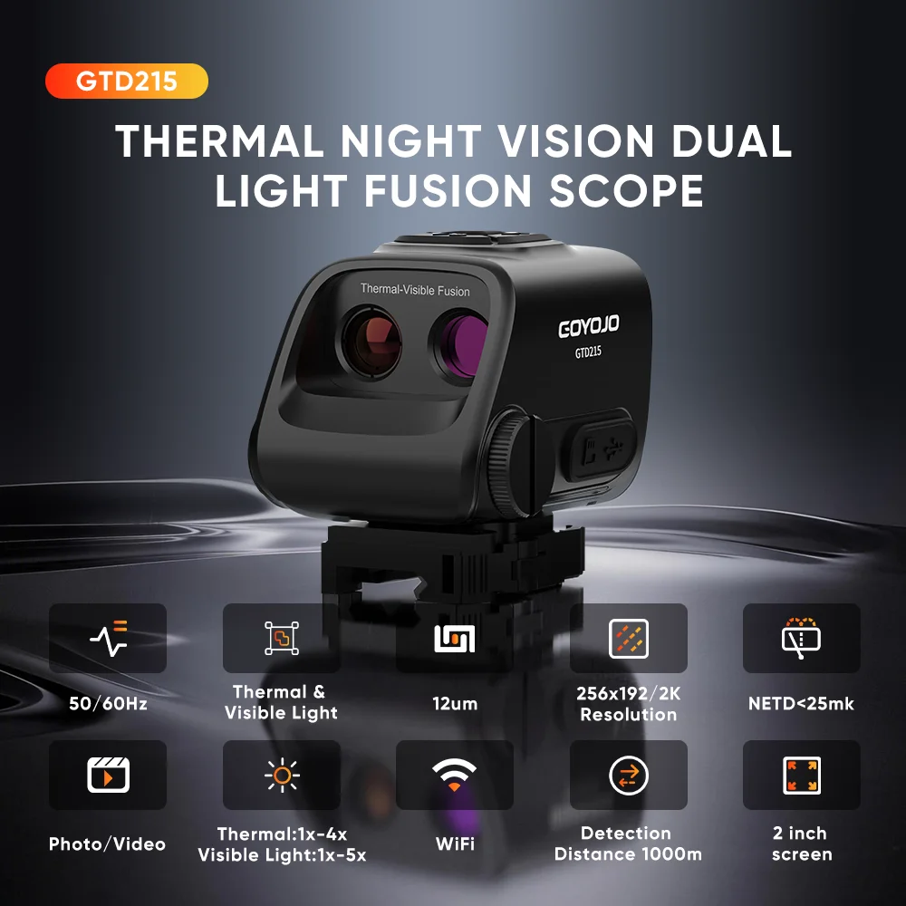 Multispectral Thermal Fusion Hunting Scope - 2K Visible Light & 256x192 Thermal