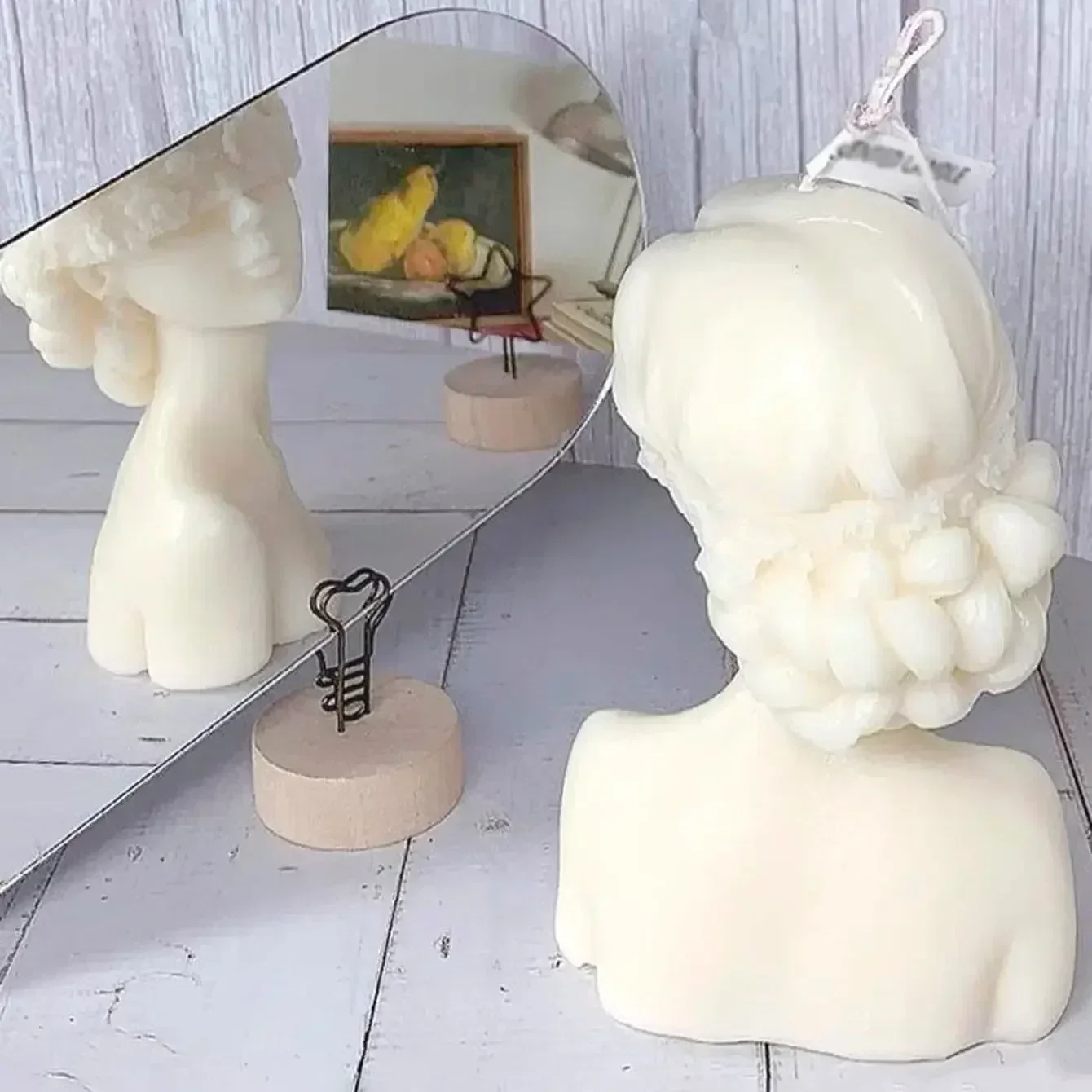 Home Crafts Girl Silicone Candle Molds DIY Rose Blindfolded Female Aromath Gpysum Home Decor Making Women Head Art Candle Mould