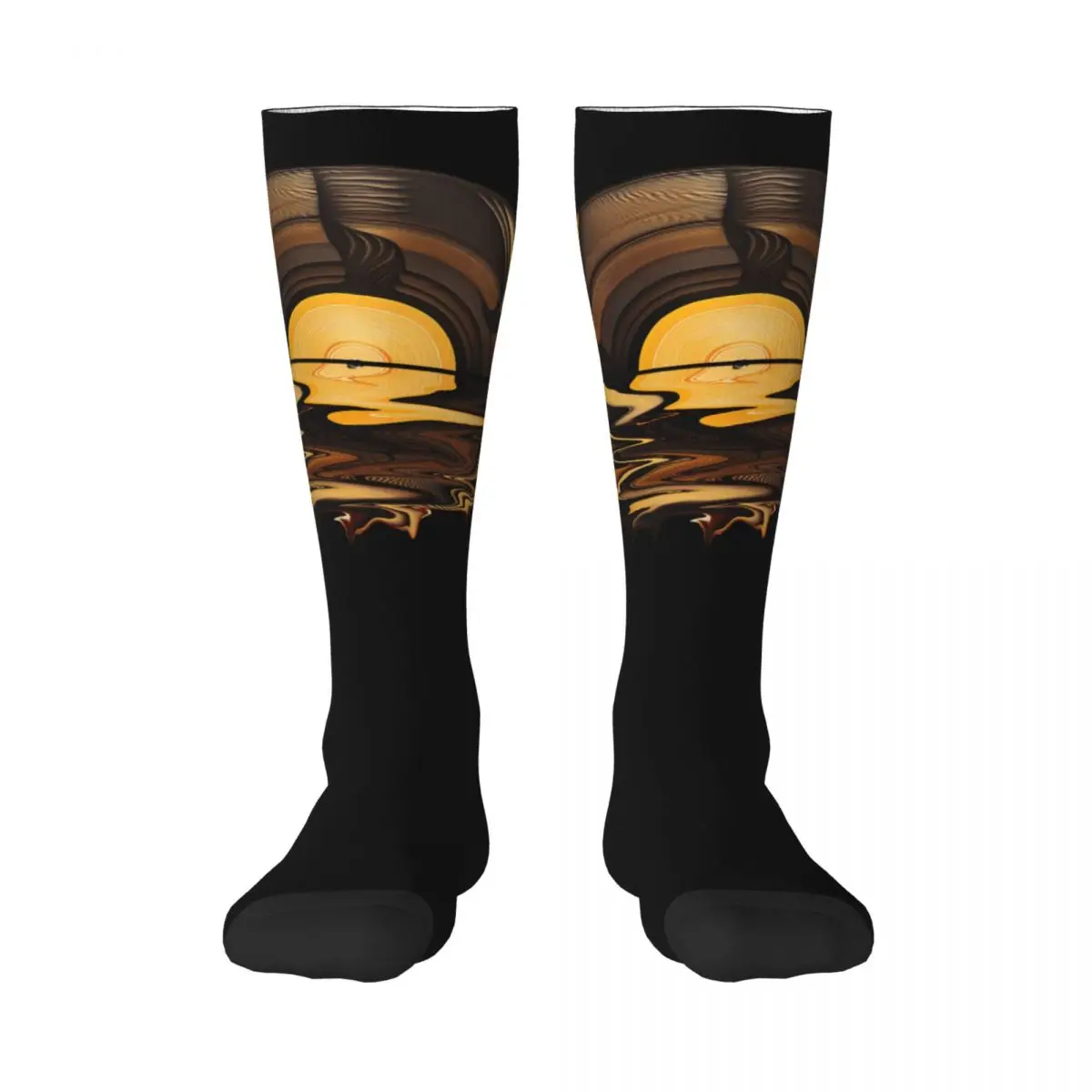 

Vinyl LP Music Record Sunset 8 Adult Stockings Cute Good breathability Contrast color socks Humor INS style Compression Socks