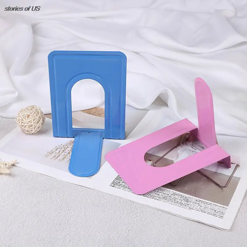 2Pcs Metal Book Ends Letter Style Office Stationery