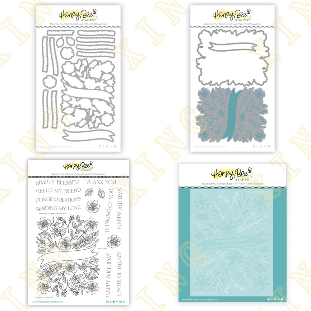 

Metal Cutting Dies Stamps Stencil Hot Foil Scrapbook Diary Decoration Embossing Template DIY Greeting Card New Bountiful Banner