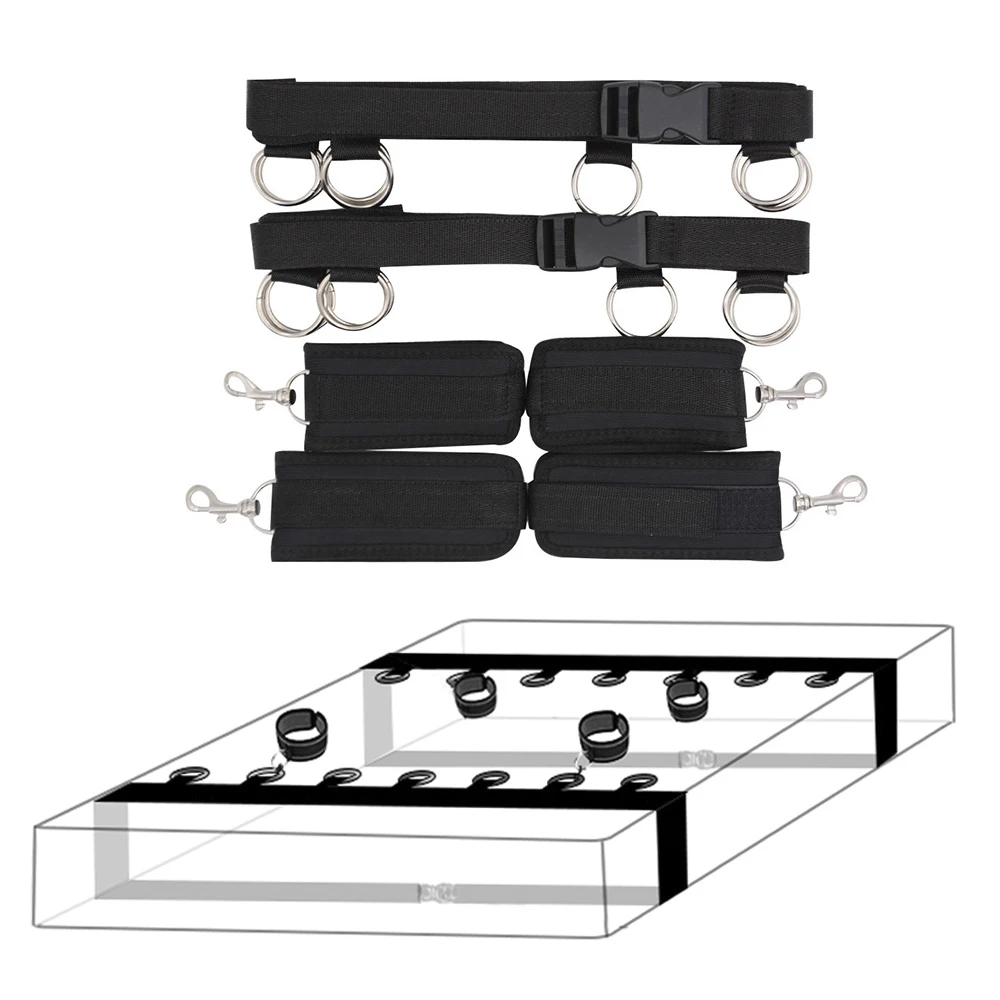 Bed Bondage Restraints Adjustable Under King/Queen Bed Sex BDSM With Wrist Ankle Cuffs SM Toys For Couples