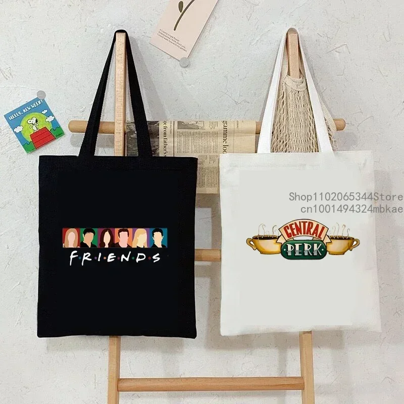 CENTRAL PERK Graphic Handbags for Women Friends Tv Show Canvas Tote Bag Fashion Shoulder Bag for Women Friends Tv Show Print