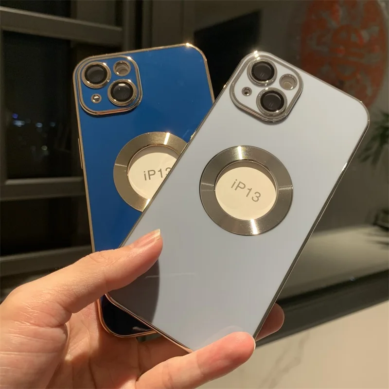 New luxury case for iphone 11 12 13 mini pro MAX back cover bumper etui capa CD pattern plating dropshipping