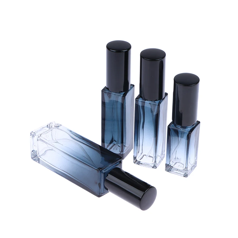 Elegant Gradient Blue Glass Perfume Spray Bottle