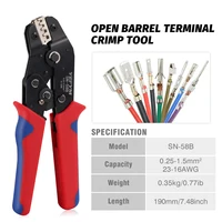 Outils de sertissage pince SN-58B mâchoire Interchangeable pour XH2.54/DuPont2.54/2.8/4.8/6.3/Non isolé/bornes de virole cliquet 2