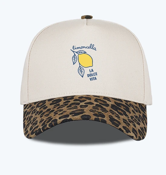"Limoncello La Dolce Vita" Lemon Print Baseball Cap Adjustable Unisex Italian Summer Sun Hat