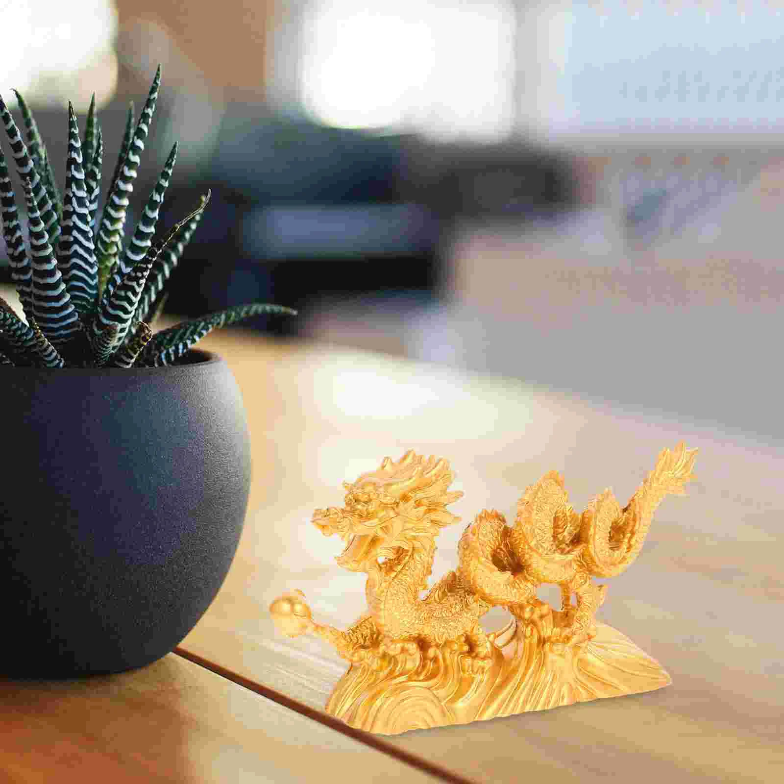 

Ornaments Resin Craft Figurine Home Decor Decorate Animal Chinese Dragon Desktop Statue Office