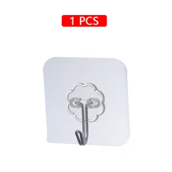 Premium Transparent Self-Adhesive Wall and Door Hooks - Heavy Duty Hangers (1 Pcs)