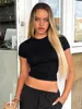 2023 Spring New Short Sleeve T-Shirt Women Solid Simple Casual Soft All-Match Hot Basic Crop Tops Tees Summer Fashion 2