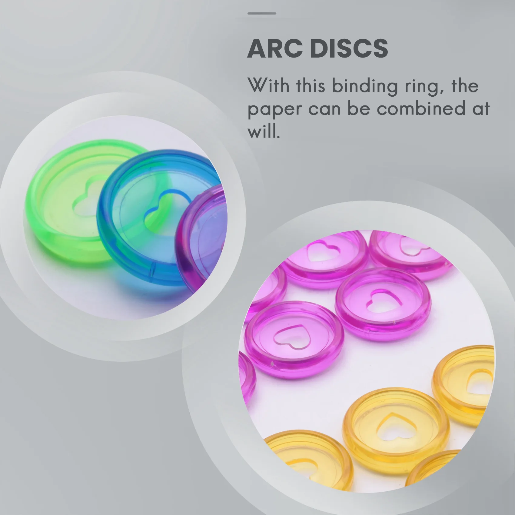 A10F-60 Pcs 24Mm 플라스틱 책 바인딩 디스크, Discbound 확장 디스크, DIY 노트북 용 하트 바인더 링 버섯 구멍