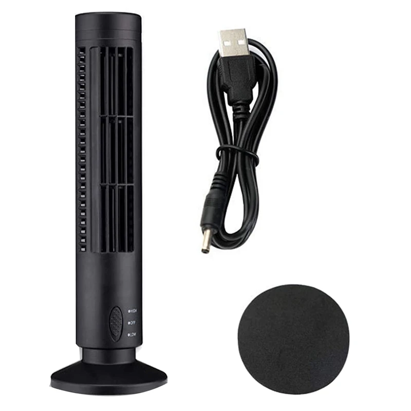 

Small Tower Fan,Portable Fan Quiet Bladeless ,2 Speed Electric Fan USB Powered Vertical Fans, For Bedroom Living Room