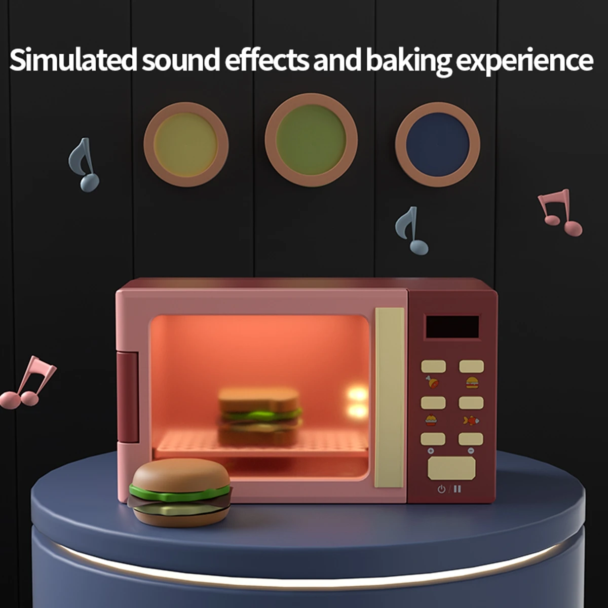 Toy Microwave Oven Playset with Light and Sound Toy kitchen Appliances for Kids Play kitchen accessories and Food for Kids educational toys kitchen toys pretend kitchen toys pretend food toys
