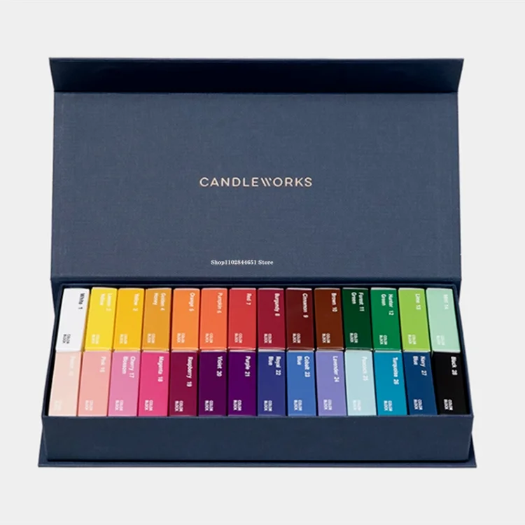 28 Color Set Brick Candle Solid Pigment Homemade Aromatherapy Candle DIY Material Wax Sheet Crafts Coloring Dye Making Supplies