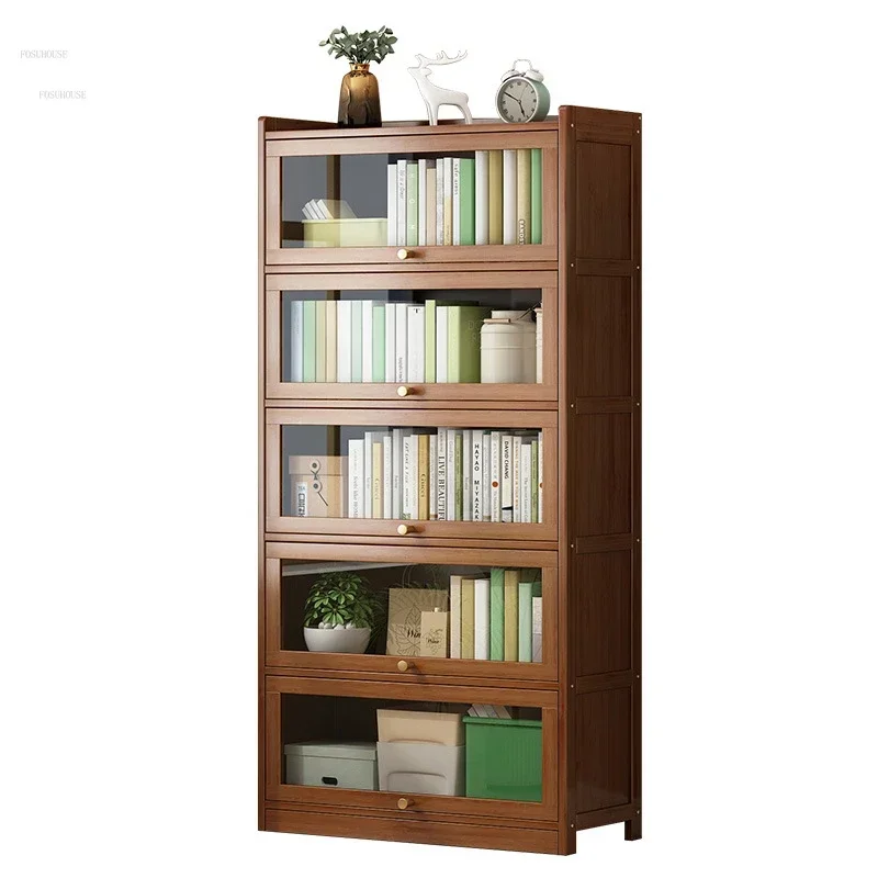 Simple Children's Bookcases Rack Solid Wood Bookshelves Simple Living Room Multi-layer Storage Shelves Children's Furniture