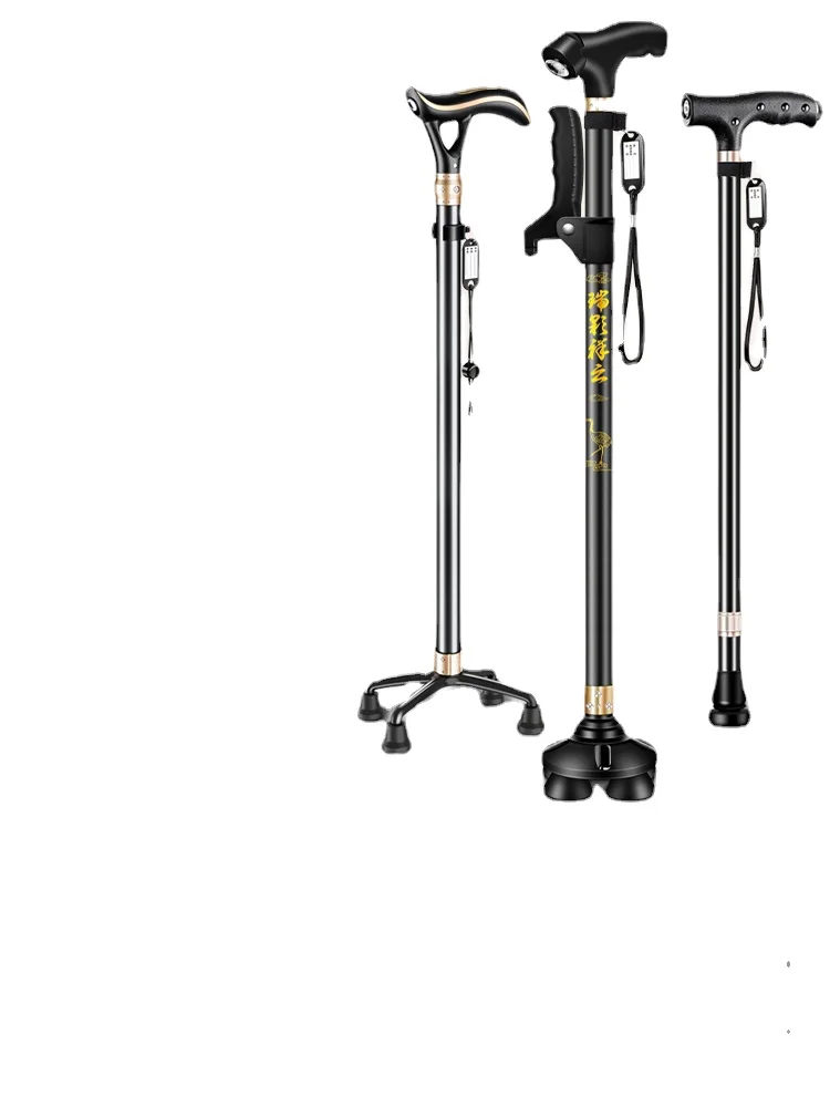 

YY Four-Legged Telescopic Walking Stick for the Elderly Walking Stick Lightweight Multifunctional Crutches