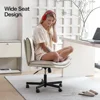 Criss Cross Chair with Wheels, Armless Cross Legged Office Chair, Comfy PU-Leather Desk Chair, Modern Swivel Height Adjus 3