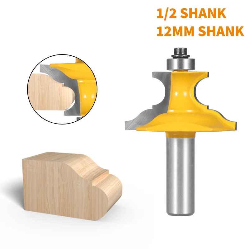

12/12.7MM Shank Handrail Molding Router Bit Woodworking Milling Cutter For Wood Bit Face Mill