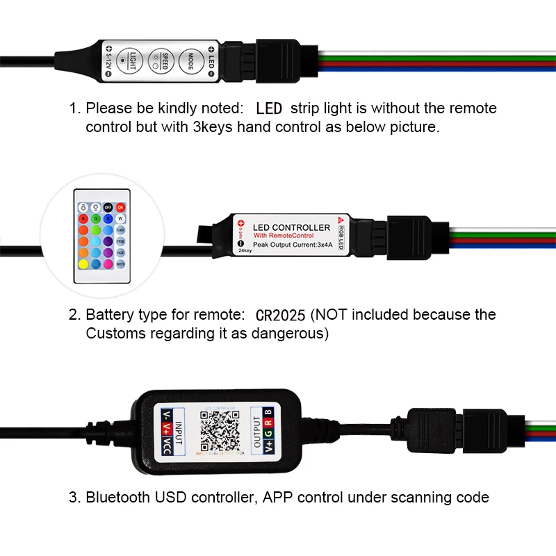 DC5V USB LED Strip Light 5050 RGB Infrared Control with 24Keys Color Change Lamp for Room Decor Holiday Christmas Party Lighting 2