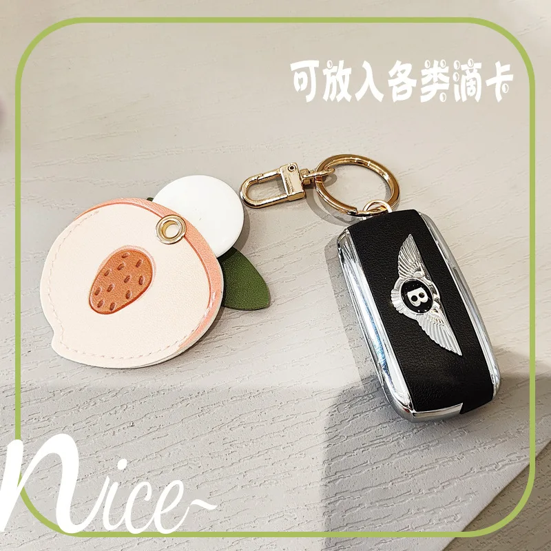 thumbnail image 2 of Leather Keychain Holder Case Compatible With Apple AirTag, Cute 2 of 12