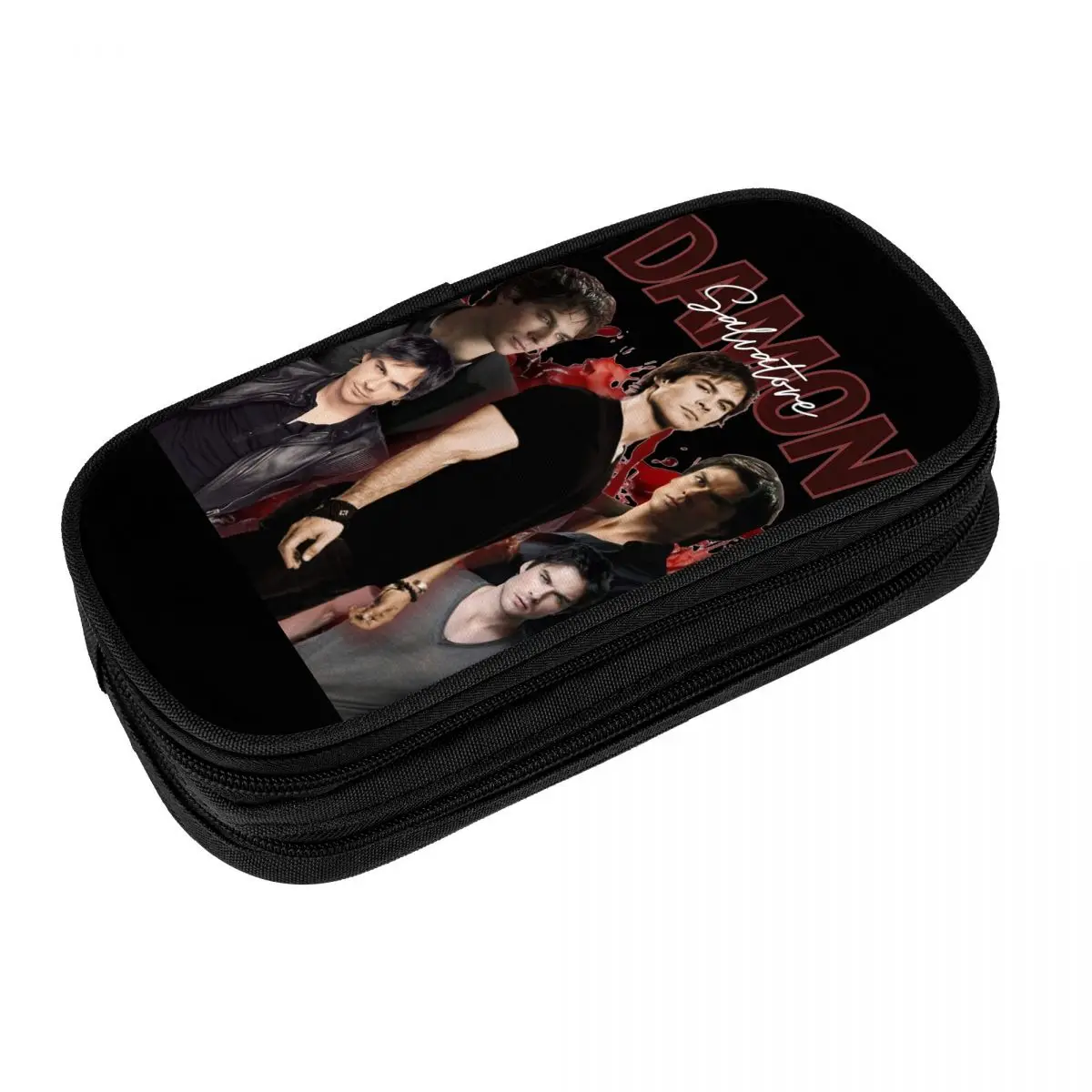 Damon Salvatore Vampire Pencil Case Creative Ian Somerhalder Pen Pencil Bags Student School Supplies Zipper Pouch