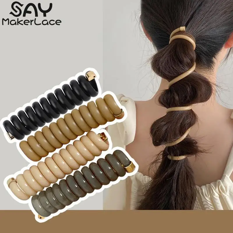 

1PCS Magic High Elastic Hair Rope Telephone Line Hair Band, Durable Creative Elastic Rubber Band, Hair Weaving Artifact Women's