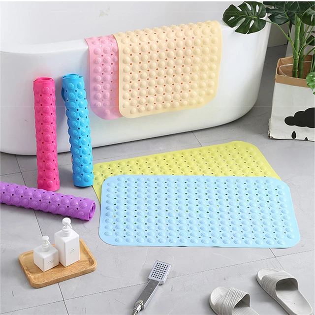 Rectangle PVC Anti-skid Bath Mats Soft Shower Bathroom Massage Mat Suction  Cup Non-slip Bathtub Carpet Large Size - AliExpress