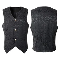 Gilet Steampunk Renaissance pour hommes, manteau gothique Jacquard, simple boutonnage, robe formelle d'affaires, pour costume, 2024 3