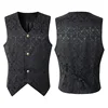 2024  Vest Men Renaissance Steampunk Coat Gothic Jacquard Waistcoat Single Breasted Business Formal Dress Vest for Suit 3