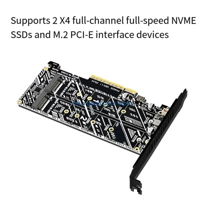 M.2 장치 어댑터 카드 데이터 이동을 위한 NVME 스토리지 PCIE 5.0 분리기 2개