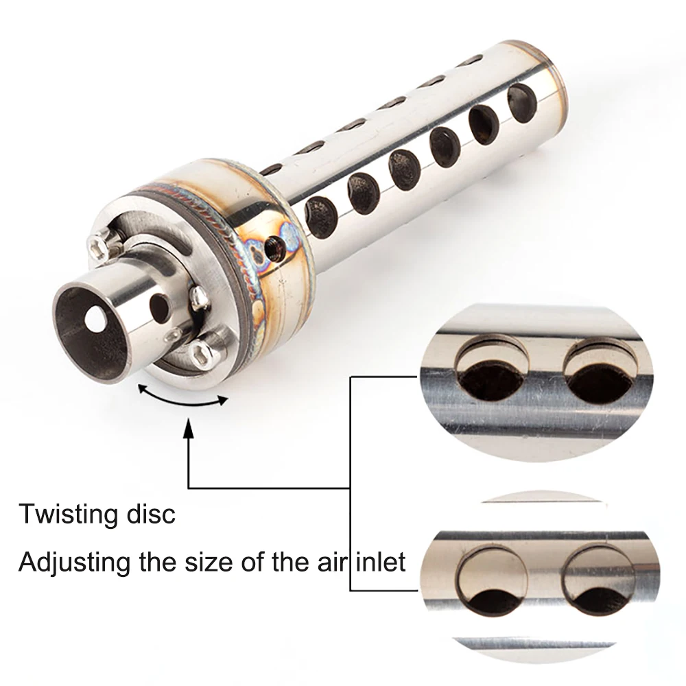 Silenziatore Di Scarico Moto Regolabile Db Killer Silenziatore Noise Sound Eliminator Universal Chrome 48Mm