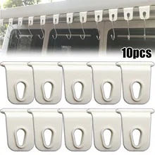 

10pcs White Universal Awning Hook Hanging Clothes Rack For RV Camper Caravan Outdoor Camping Party Light Holder Car Accessories