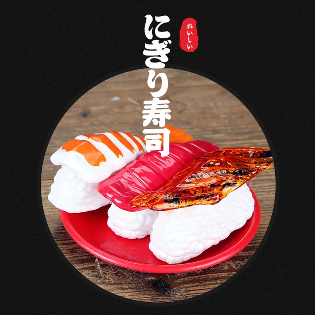 ULDIGI 6 Unidades Simulação De Sushi Adereços De Exibição De Sushi Modelo  De Sashimi Artificial Comida De Jogo Realista Fingir Jogar Brinquedo De