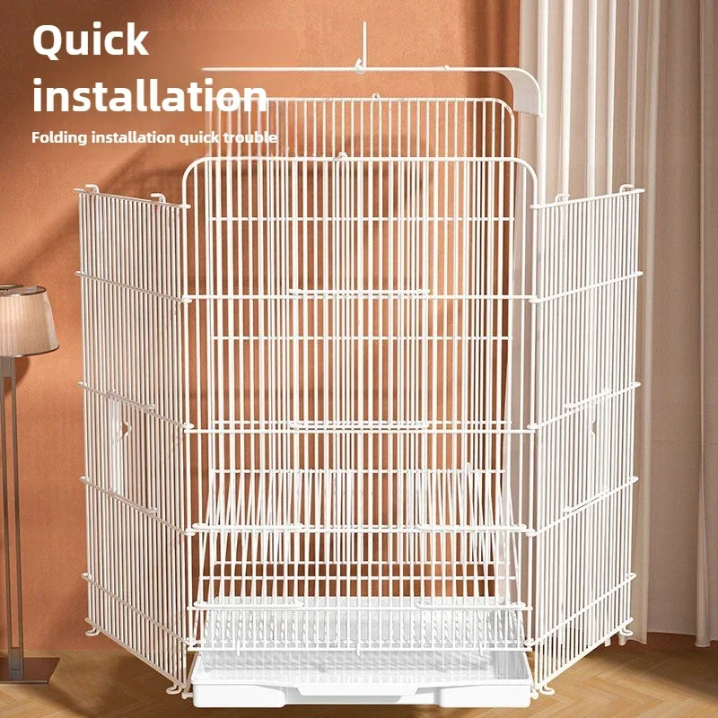 Ornamental Cage Birds Cage Accessories Parrot Bird Cage Tiger Skin Luxury Home Heightening Large Villa Full Set Home Large Space