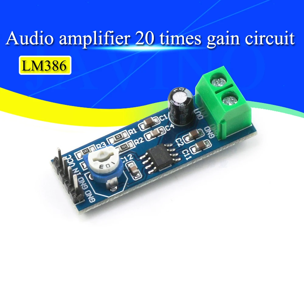 RF Amplifier LM386 Audio Power Amplifier Module 200 Times Gain Amplifier Board mono 5V-12V Input
