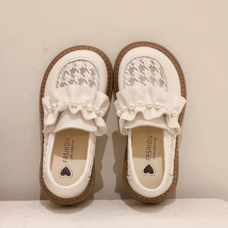 Girls shoes Spring Children Small Leather Shoe Medium To Large Girl Mesh Shoe Anti Slip Princess Dance Single