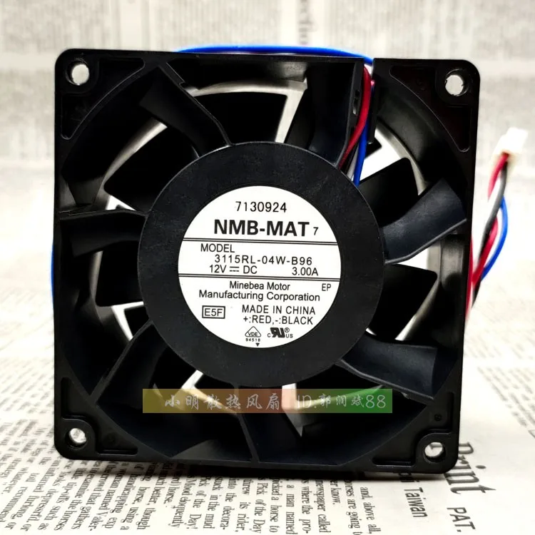 

ORIGINAL JAPAN 3115RL-04W-B96 8038 12V 3.00A 8CM SERVER COOLING FAN