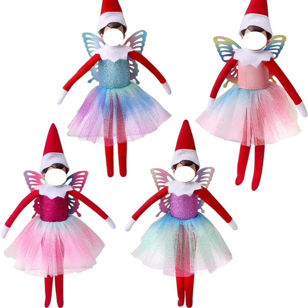 4 Styles of Butterfly Skirts Christmas Pattern Style 11.5Inch Barbis&30Cm Elf Doll Clothing Accessories,Girl's Toy Gift