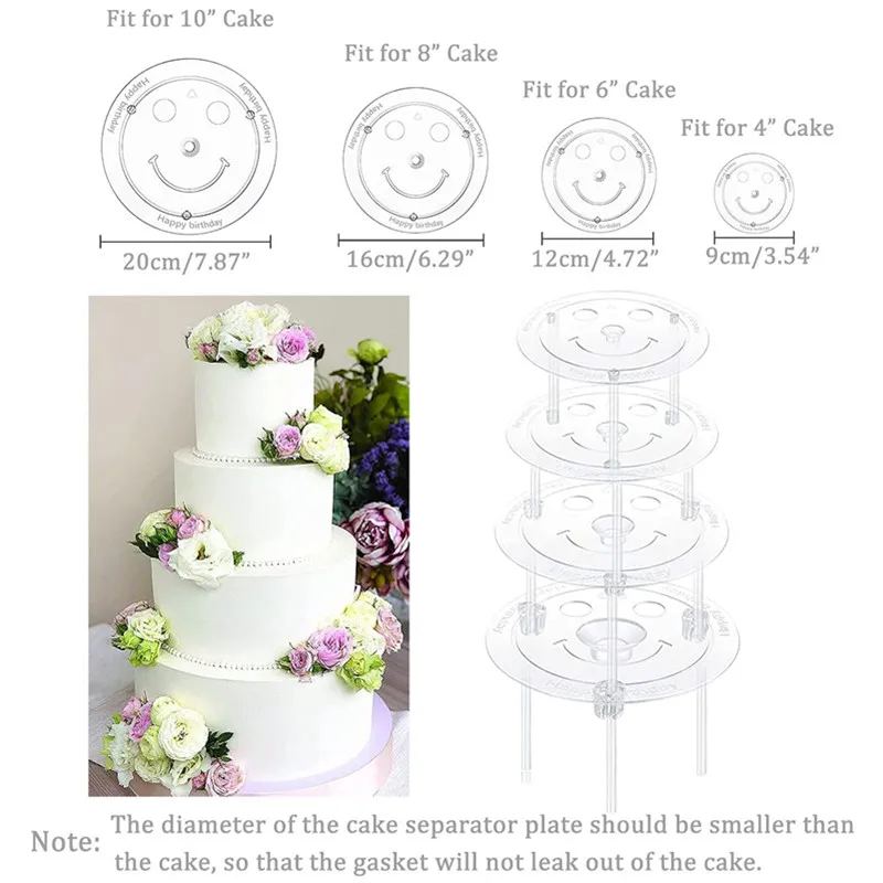 3/4Pcs Multi-Layer Cake Support Straw Frame Stands Mold Round Support Spacer Piling Bracket cake decorating tools cake stand cake baking tools Kitchen DIY Cake Decor Pastry Tool
