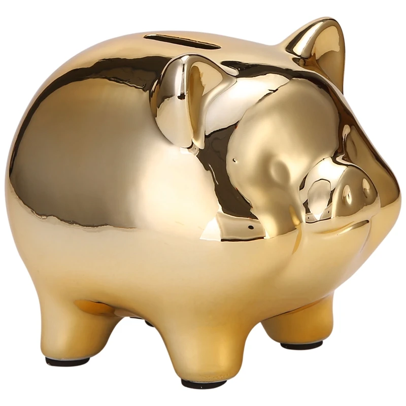 Ceramic Gold Pig Piggy Bank Cute Coin Piggy Bank Creative Home Furnishings Lucky Pig Decoration 6