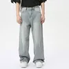 IEFB High Street Men's Jeans New Casual Washed Light Straight Male Denim Pants Wide Leg Loose Trousers Chic Summer 9C6317 4