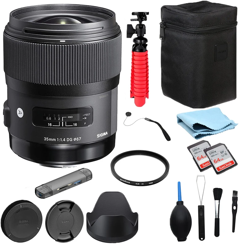 Sigma 35Mm F1.4 Dg Hsm Art Lens Full Frame F1.4 Prime 35Mm Lens Per Canon Nikon Sony E Mount + Sd