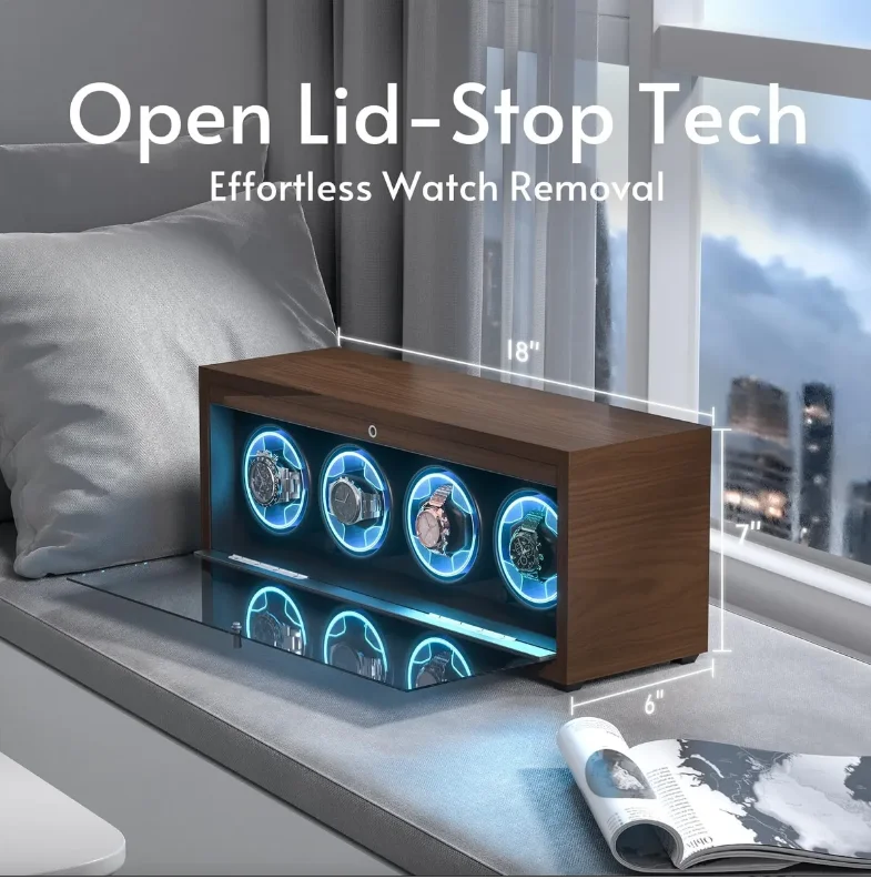 Automatic Watch Winder Box for Luxury Timepieces with 4 Slots, Ultra Quiet Japanese Mot... - SKU LAWW1120 - UGI Packaging